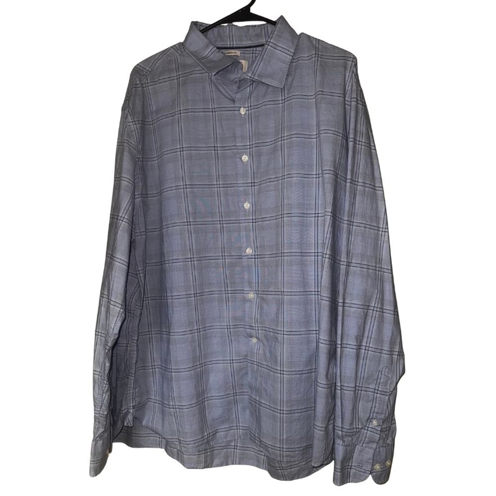 Joseph Abboud Modern Fit Button-Down Shirt Blue Plaid Men’s XXL Cotton